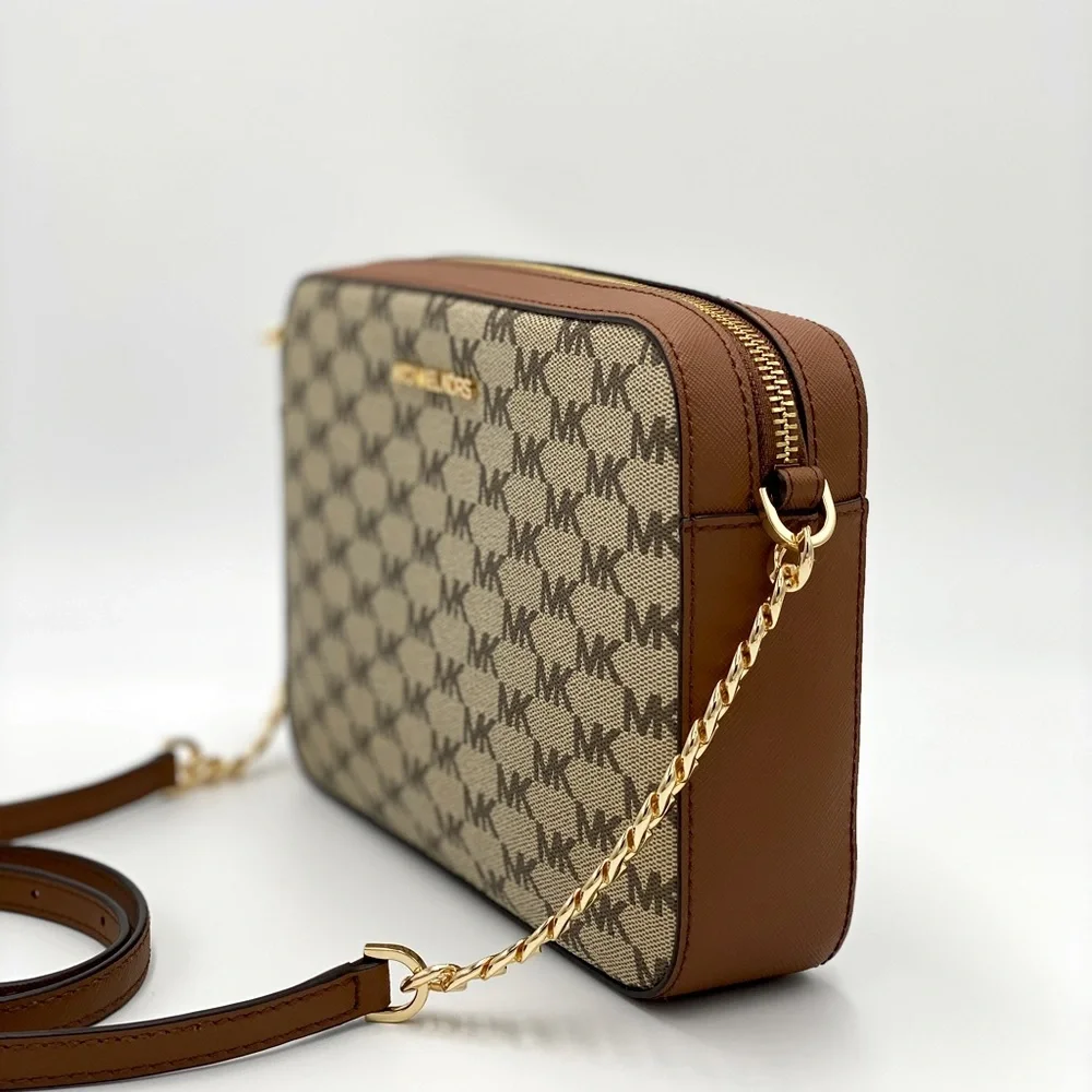 MICHAEL KORS LARGE EW CROSSBODY NAT/ LUGGAGE - Picture 6 of 16